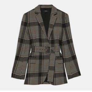 Theory Women's Plaid Belted Blazer 00